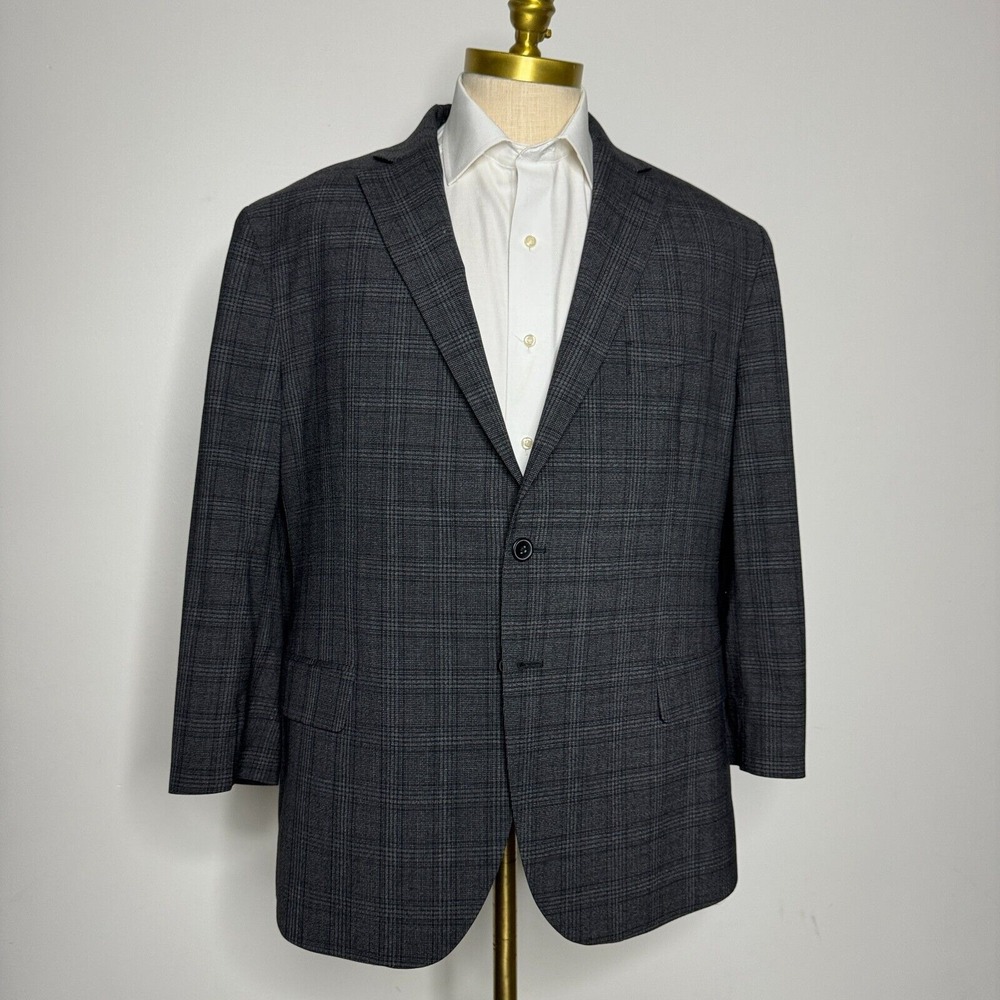 Kenneth Cole Gray Plaid Sport Coat Blazer